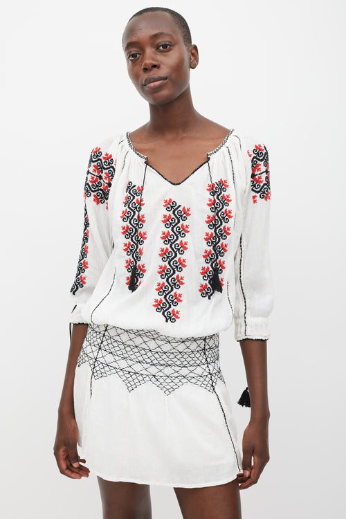 Ulla Johnson White 
Multicolour Embroidered Samira Dress