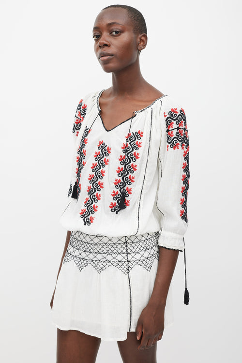 Ulla Johnson White 
Multicolour Embroidered Samira Dress