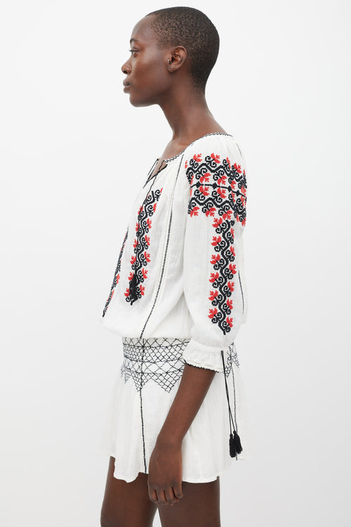 Ulla Johnson White 
Multicolour Embroidered Samira Dress