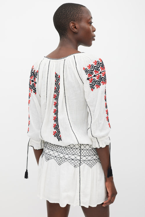 Ulla Johnson White 
Multicolour Embroidered Samira Dress