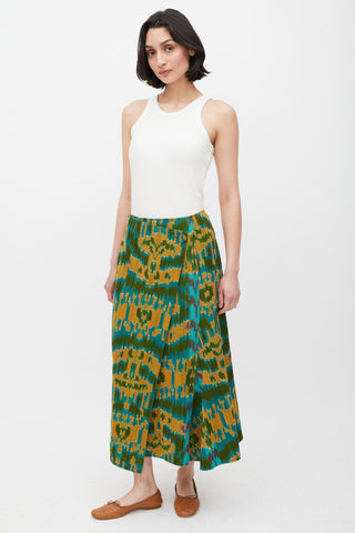 Ulla Johnson Yellow 
Multicolour Patterned Wrap Skirt