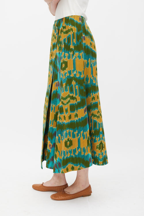 Ulla Johnson Yellow 
Multicolour Patterned Wrap Skirt