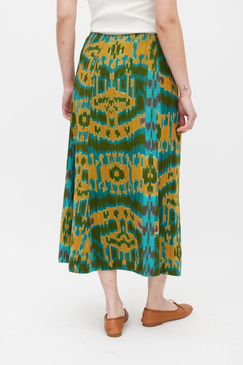 Ulla Johnson Yellow 
Multicolour Patterned Wrap Skirt