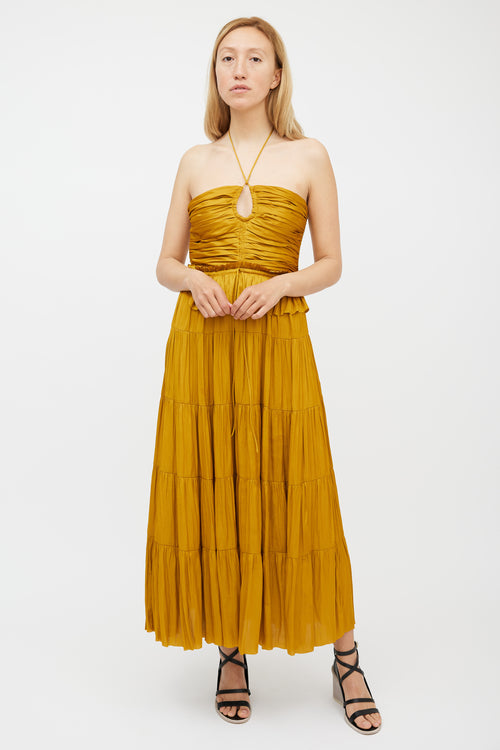 Ulla Johnson Yellow Ruffled Gathered Dress