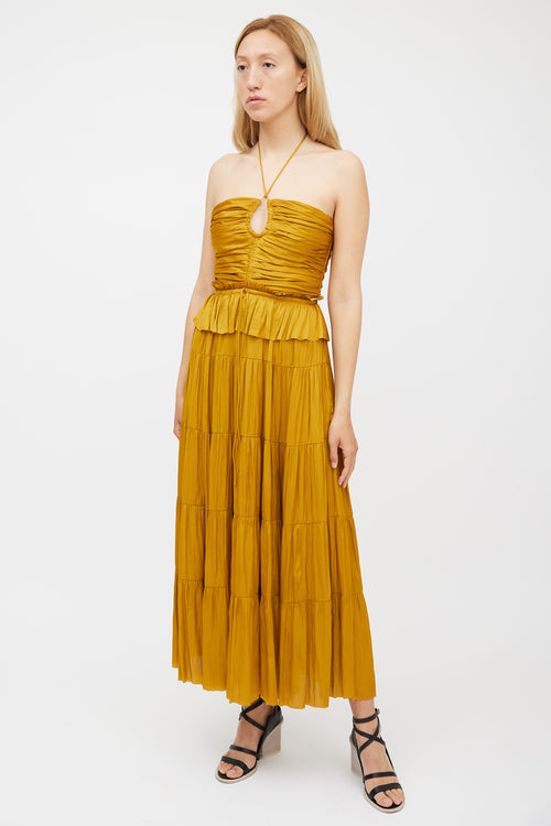 Ulla Johnson Yellow Ruffled Gathered Dress