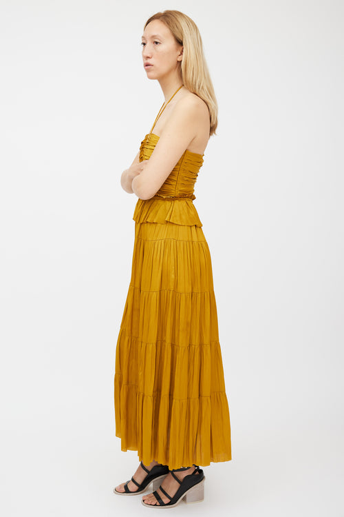 Ulla Johnson Yellow Ruffled Gathered Dress