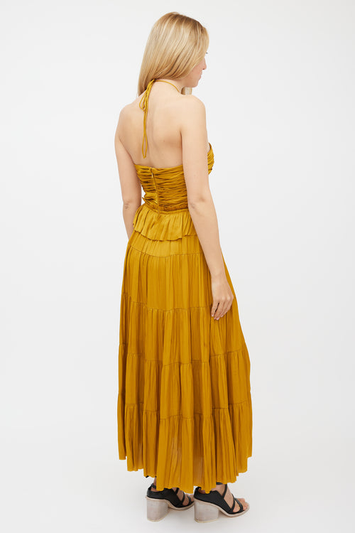 Ulla Johnson Yellow Ruffled Gathered Dress