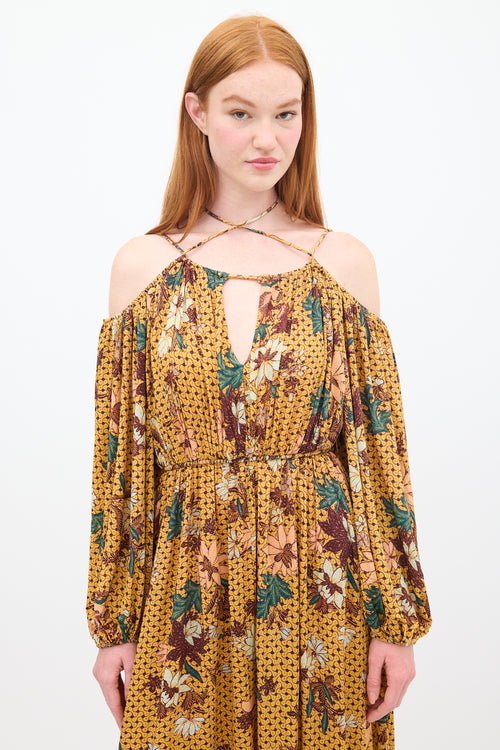 Ulla Johnson Yellow 
Multicolour Floral Noemi Midi Dress