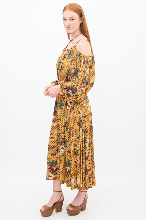 Ulla Johnson Yellow 
Multicolour Floral Noemi Midi Dress