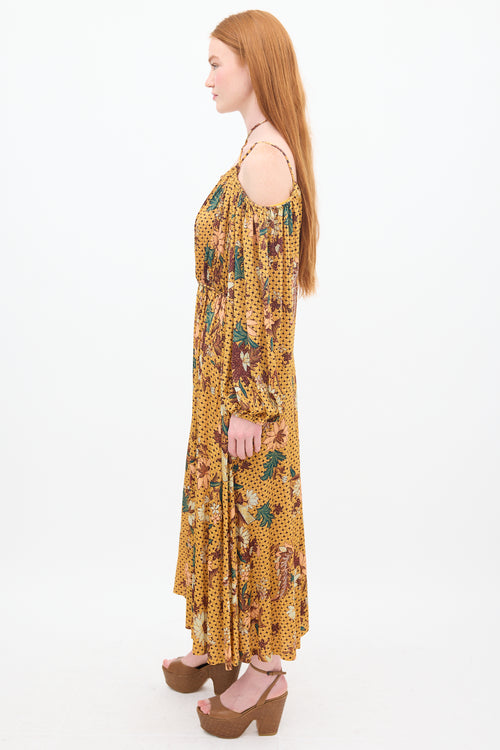 Ulla Johnson Yellow 
Multicolour Floral Noemi Midi Dress