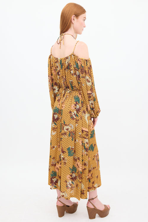 Ulla Johnson Yellow 
Multicolour Floral Noemi Midi Dress