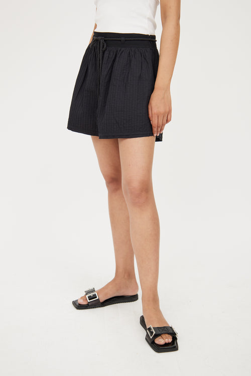 Ulla Johnson Black Stitched Rope Belted Shorts