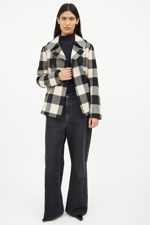 Ulla Johnson Cream 
 Black Checker Button Jacket