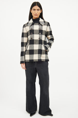 Ulla Johnson Cream 
 Black Checker Button Jacket