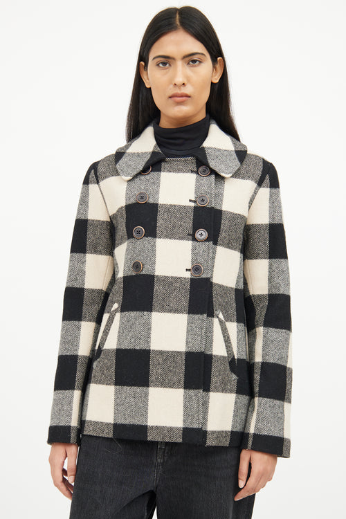 Ulla Johnson Cream 
 Black Checker Button Jacket