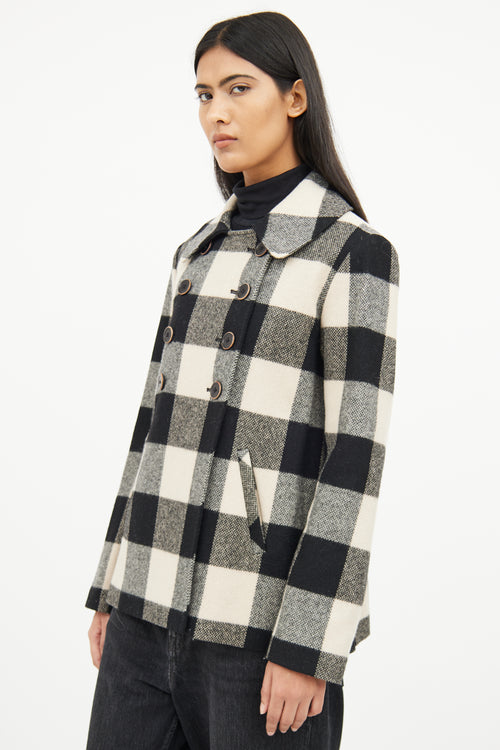 Ulla Johnson Cream 
 Black Checker Button Jacket