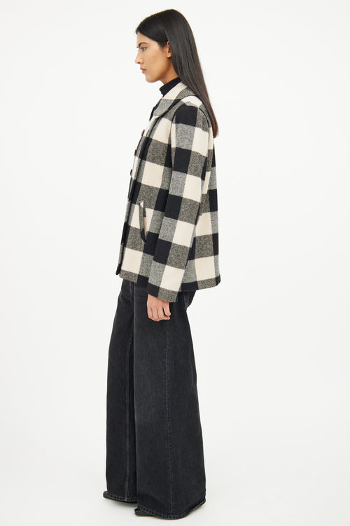 Ulla Johnson Cream 
 Black Checker Button Jacket