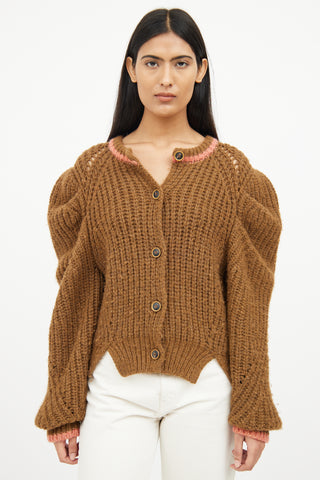 Ulla Johnson Brown Knit Wool Cardigan