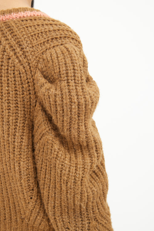 Ulla Johnson Brown Knit Wool Cardigan