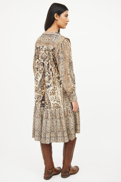 Ulla Johnson Cream Print Corduroy Dress