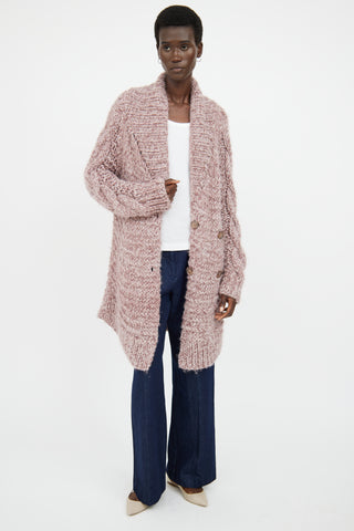 Ulla Johnson Purple Knit Button Up Cardigan