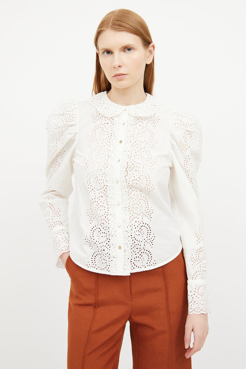 Ulla Johnson White Eyelet Blouse