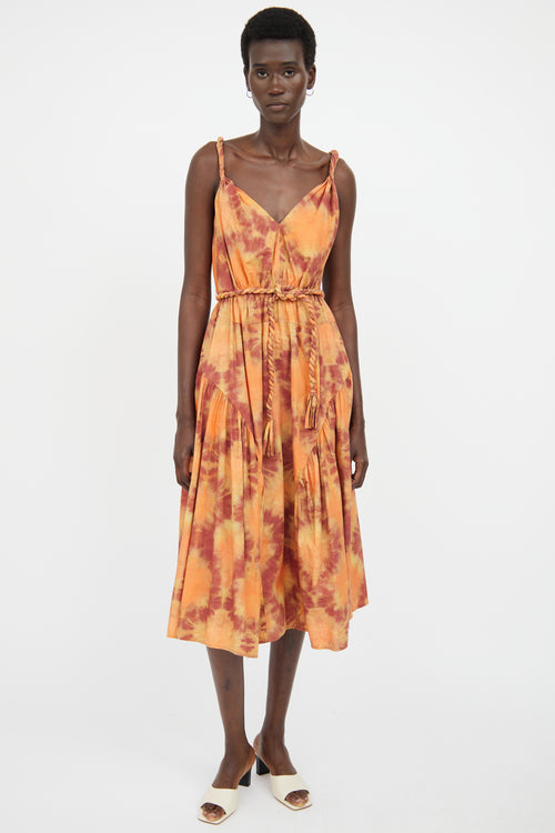 Ulla Johnson Orange Multi Colour Sleevless Dress