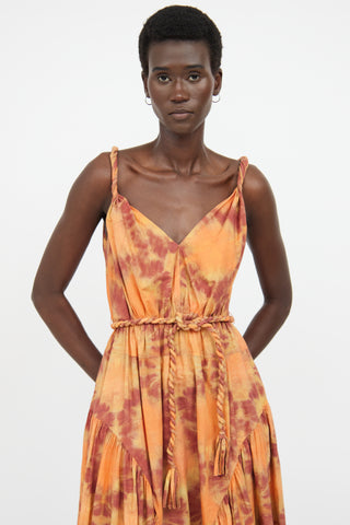 Ulla Johnson Orange Multi Colour Sleevless Dress