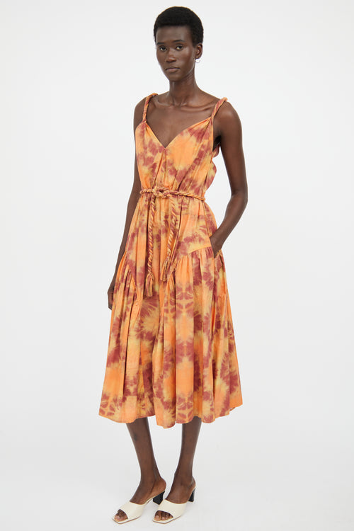 Ulla Johnson Orange Multi Colour Sleevless Dress