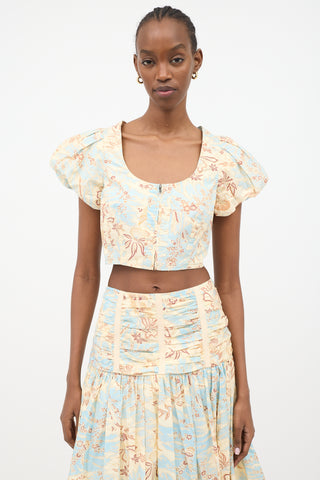 Ulla Johnson Printed Kalena Puff Sleeve Top