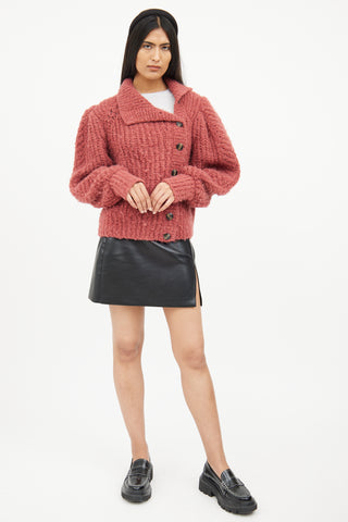 Ulla Johnson Red Knit Wool Cardigan