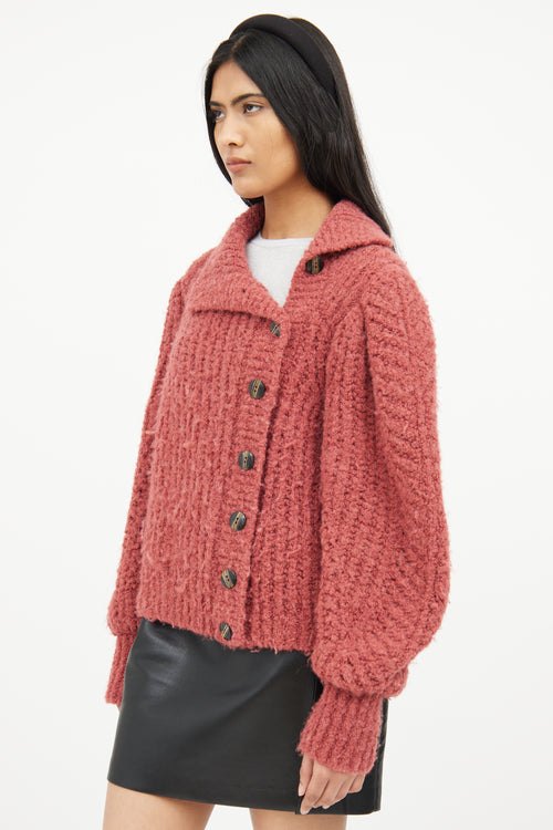 Ulla Johnson Red Knit Wool Cardigan