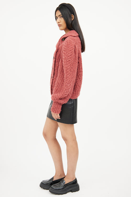 Ulla Johnson Red Knit Wool Cardigan