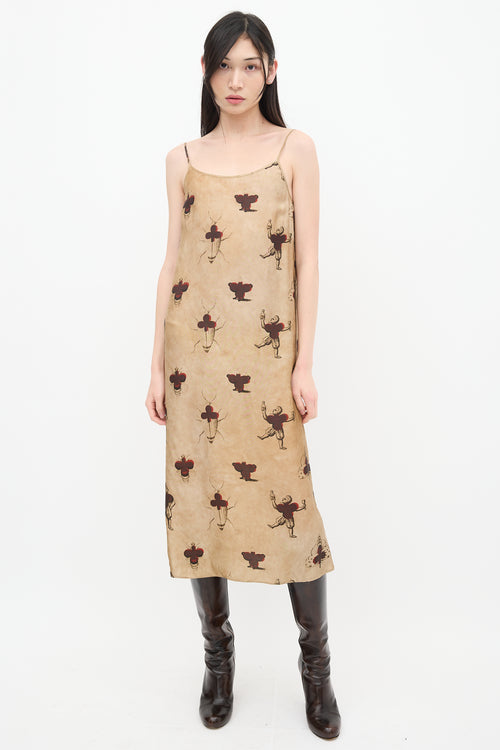 Uma Wang Beige 
Multicolour Anaya Dress