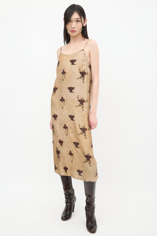 Uma Wang Beige 
Multicolour Anaya Dress