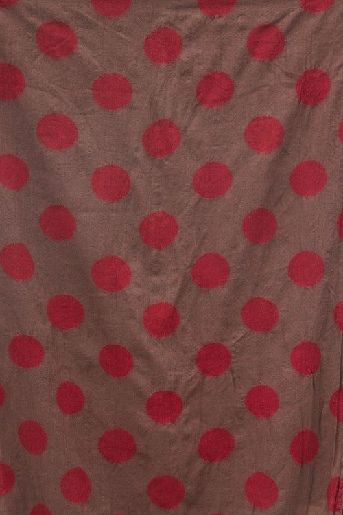 Uma Wang Brown 
Red Polka Dot Wool Scarf