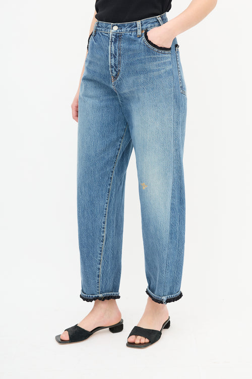 Undercover Medium Wash Wide Leg Ruffle Jeans