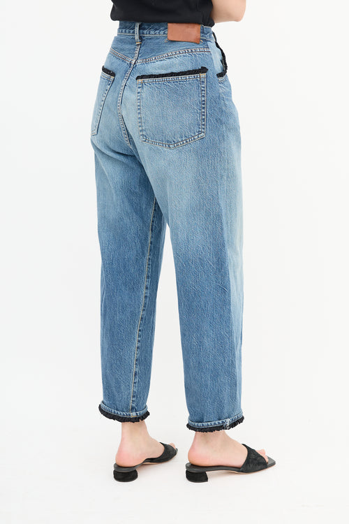 Undercover Medium Wash Wide Leg Ruffle Jeans