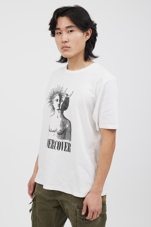 Undercover White Angel 
Devil Logo T-shirt