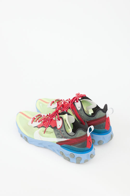 Undercover X Nike Green 
Multicolour Mesh React Element 87 Sneaker