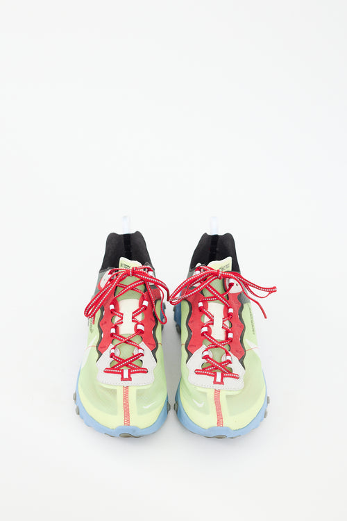 Undercover X Nike Green 
Multicolour Mesh React Element 87 Sneaker