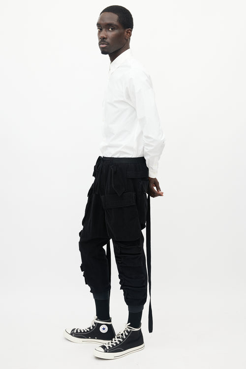 Unravel Project Black Drop Seat Cargo Jogger