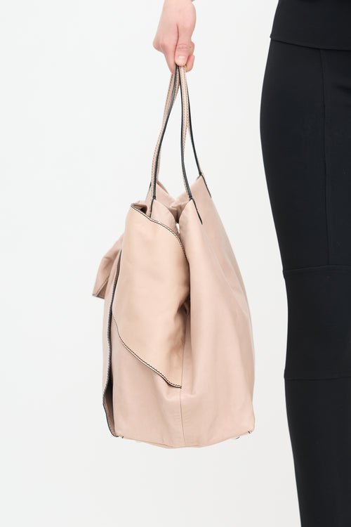 Valentino Leather Bow Tote Bag