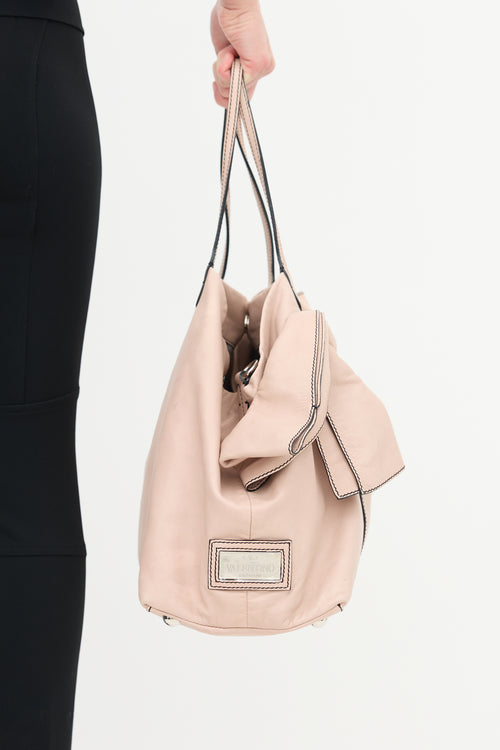 Valentino Leather Bow Tote Bag