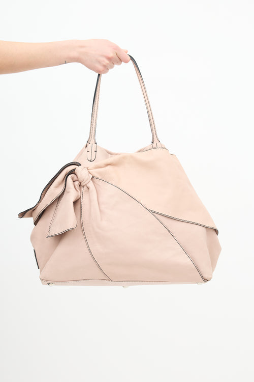 Valentino Leather Bow Tote Bag