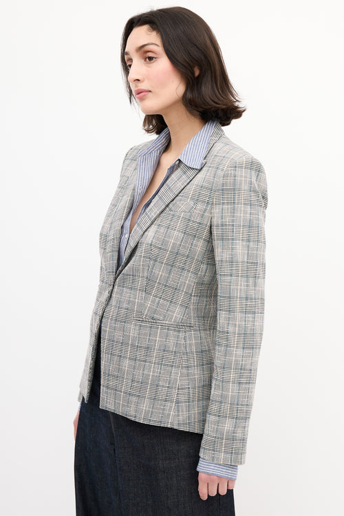 Veronica Beard Black 
Multi Check Peak Lapel Blazer