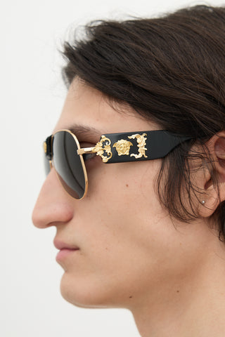 Versace 2150Q Aviator Sunglasses