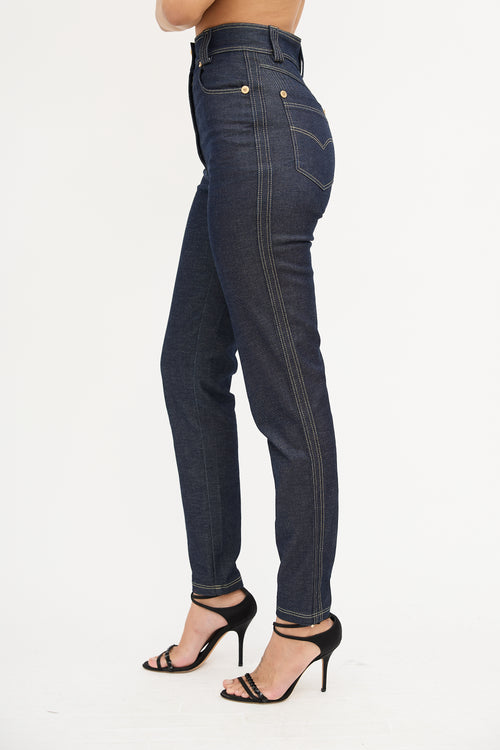 Versace Dark Wash High Waisted Skinny Jeans