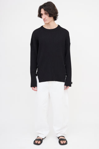 Versace Ribbed Side Buckle Sweater