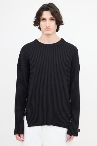 Versace Ribbed Side Buckle Sweater